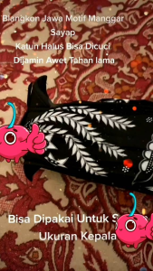 Blangkon Motif Manggar Hitam Katun Halus Bunga Padi Bisa Dicuci Iket Jagokaryan