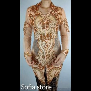 Atasan Kebaya Wisuda Akad Nikah Tari Pesta Full Payet Lengan Panjang