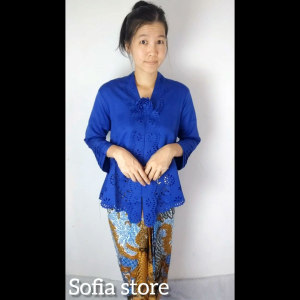 Atasan Saja Kebaya Encim Kartini Modern Denaya Warna Biru Electric