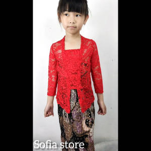 Atasan Kebaya Bali Anak Lengan Panjang Kostum Tradisional Karnaval