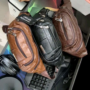 Tas Pria Selempang Multi Fungsi Waisbag Original Kulit Pu Pria Model Terbaru