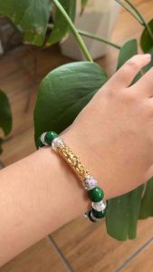GELANG GIOK NATURAL KOMBI KRISTAL MORANO HONGKONG MAWAR TIGA