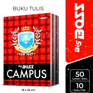 Big Boss Campus 1 Pack (10 Buku)50 Lembar Tebal. Pesan Big Boss Dikirim Big Boss