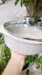 Nồi vân đá chống dính đúc liền khối 5 lớp đáy từ NEOF công nghệ Hàn Quốc size 18cm - 24cm - Nôi sử dụng đươc bếp từ