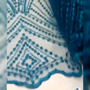 Import!!! kain Tille bordir full payet spaengel/Tille motif salur terbaru