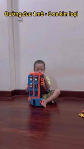 [Đường đua Dài 1m6] Ô tô đồ chơi xe tải 3 tầng kèm 6 xe đua nhỏ mô hình đường đua có thể gấp gọn cho bé