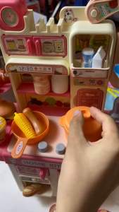 Bộ đồ chơi nấu ăn cho bé bộ đồ chơi nhà bếp có hiệu ứng khói đèn cỡ lớn đồ chơi nhập vai