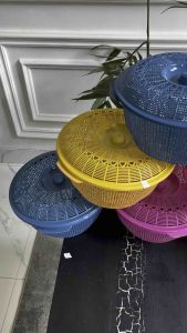 (12pcs) wakul waskom nasi higo 14 elegant mengkilap plastik - wakul hajatan+tutup