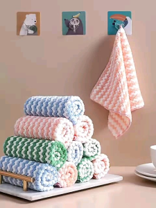 Kain Lap Microfiber ZigZag 25x25cm Anti Minyak Serap Air Minyak / Kain Lap Dapur Motor Mobil Piring Serbaguna