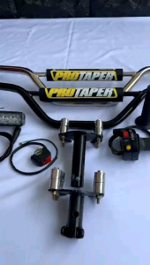 STANG STIR TRAIL HITAM/CHROME ADAPTOR GAS SPONTAN 2 TOMBOL LAMPU SOROT FREE SAKLAR ON OFF UNIVERSAL