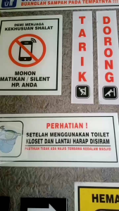 Akrilik Sign Board No Smoking/Signage Jagalah Kebersihan/Papan Penunjuk Area Smoking