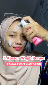 Facial Foam Glutation SR12 With Collagen Pembersih Kulit Wajah Untuk Semua Jenis Kulit Mencerahkan Perawatan Cleanser Pencuci Muka