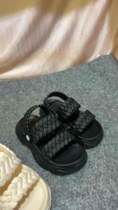 Sandal Wedges Dewasa & Anak Sandal Slop Tali Sepatu Wedges Couple Kekinian