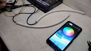 Lampu alis DRL RGB matrix aplikasi bluetooth sepasang
