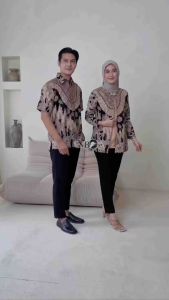 BATIK COUPLE BLUS BOLERO LENGAN PANJANG DAN KEMEJA PRIA LENGAN PENDEK SERAGAMAN BATIK MURAH