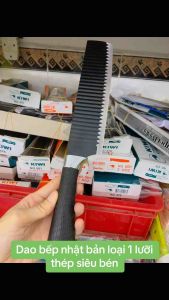 Dao bếp Nhật Bản loại 1 lưỡi thép siêu bén và cán cao su cao cấp mũi ngang - Dao răng cưa lượn sóng thái thịt