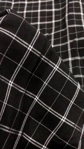 vải cotton hàn sọc caro_( khổ 1m45) dày mềm co dãn 2 chiều may đầm váy quần tây comple vv