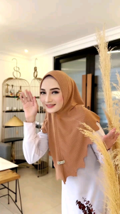 Hijab Instan Laser Emely Sabit Matt Jersey Hawai/Bergo Instan Laser Harian Murah