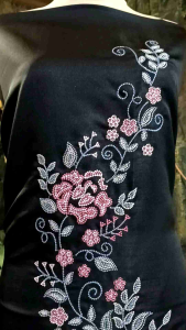 SETELAN BAJU KURUNG BORDIR SONGKET BUNGA PENITI