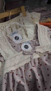 Set bộ mặc nhà cổ vuông viền ren cánh tiên mimi