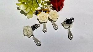 Hijabnur1 - Anting Klip Hijab Bentuk Bunga /Anting Jepit Hijab Handmade