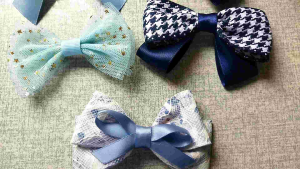 JLs | 5-in-1 Blue Set Bowknot Ribbon Clip Hair Accessories