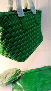 Premium Woven Tote Bag for Women | Large Capacity Handbag with Pouch & Shoulder Strap