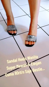 DCollection BC 03 Sandal High Heels Wanita Hak Stiletto Rhinestones heel import