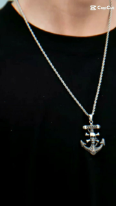 KALUNG TITANIUM RANTAI JANGKAR TENGKORAK AKSESORIS PRIA KEREN & TRENDY ANTI KARAT TERBAIK