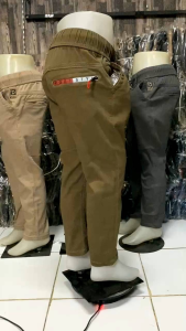 Celana Katun Chinos Panjang Anak Laki Laki 3-12 Tahun Stretch Melar Slimfit