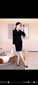 One Set Setelan Jas Blazer Rok Span Mini Pendek Wanita Stelan Jas Kerja Kantor Cewe Polos Dewasa Anak Jaket Blezer Kancing Cewek Pakaian Formal Kantoran Dasar Hitam Abu Celana Panjang Line a Rampel Jumbo Big Size Rompi Cardigan Kain Outer Perempuan Korea