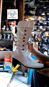 boots merchen bend tinggi di pakai di bawah lutut hak nya 5cm