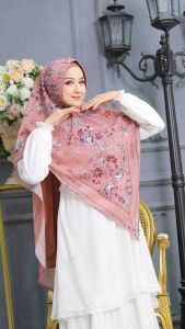 khimar printing ceruti babydoll 2 layer AIKO A03 muslim syari kerudung wanita