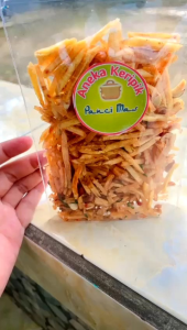 Keripik Stik Pisang Mustofa Kacang Tanah 100gr COD & Kemasan Standing Pouch