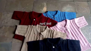 ZOYKO Sweater Cardigan Atasan Rajut Bayi Lengan Pendek Usia 6 Bulan - 3 Tahun/ Cardigan Anak