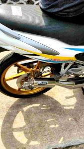 knalpot satria 2 tak standar racing hiu lumba