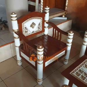 Sofa Tamu Cincin Minimalis Kayu Jati Finishing Mewah