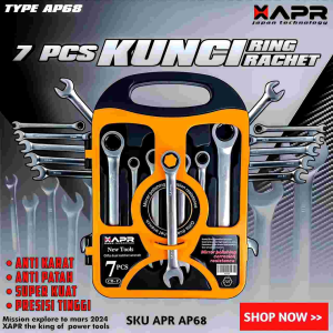 TEKIRO rachet ringpas APR JAPAN AP 68 kunci set ring pas 7pc koper 8mm - 19mm lebih kuat dari tekiro.garansi resmi