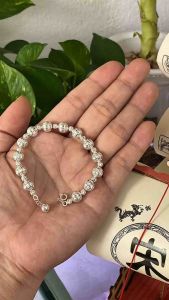 Lắc tay nữ bạc s925 bi tròn cổ điển sang trọng và lấp lánh BẠC HIỂU MINH LTU639S