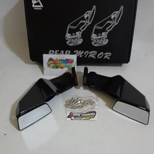 NEW REAR MIROR ~ SPION WINGLET AERO H2 NEW MODEL CARBON/KARBON KACA PUTIH FAIRING NEW STYLE UNIVERSAL PNP NINJA 150 R RR/ NINJA SS/ NINJA 250 FI/ ZX10R/ R 6/ ZX25R/ CBR 250RR/ GSX 150/ XMAX/ADV/ R15 R25/ BMW/ DUCATI DLL