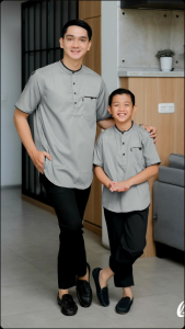 QATUJU - Baju Koko Kurta Pakiistan Couple Anak dan Ayah/Kemko lebaran/kameja pria/Setelan Anak