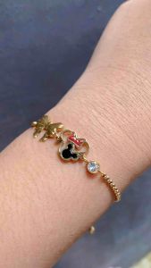 Gelang Tangan Serut Pita Polos Titanium Gold Cxb2409