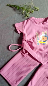 ONESET LABUBU ANAK PEREMPUAN SETELAN LEBARAN BAJU ANAK CEWE BAHAN MATT KNIT USIA 6BULAN-6TAHUN SETELAN ANAK VIRAL