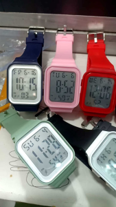 JAM TANGAN SEGI DIGITAL WANITA dan PRIA - Jam Tangan Digital Model Terbaru - Jam Tangan Digital Taki Rabber atau Karet - Bisa Bayar Ditempat (COD)