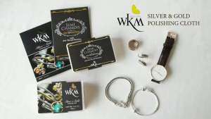 WKM ผ้าเช็ดเงินและทอง Size Card 9x5.5cm (พร้อมตัวเคลือบป้องกันคราบหมองดํา)