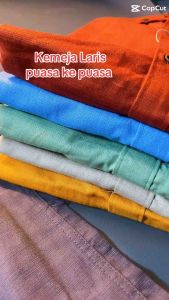 Kemeja Pria Terbaru 2025 Lengan Panjang Bahan Katun Sigaret Kemeja Polos Terlaris