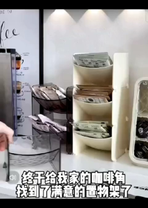 OHHDEER Stackable Desktop Storage Rack Sundries Capsule Organizer Stationery Cosmetics Storage Shelf