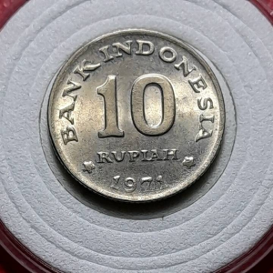 Koleksi koin kuno Indonesia lawas Asli nikel kecil 10 rupiah 1971