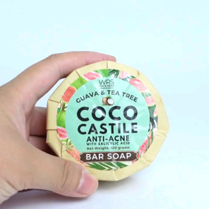 WRS Coco Castile 120g Coconut Bar Soap with Guava Tea Tree Extract Tea Tree Essential Oil All-Natural Full-Body Cleanser Body Care Skin Care Comfort Skin Repair Revitalizing Aromatherapy Bath Soap