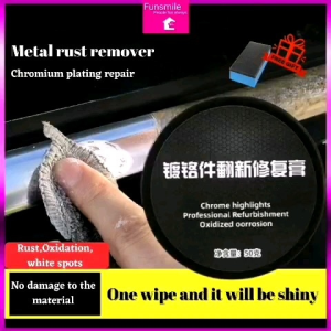 FUNSMILE : [ FOC Sponge ] Chrome Polish Paste – Metal Refurbishment & Rust Remover for Car Trim (50g)